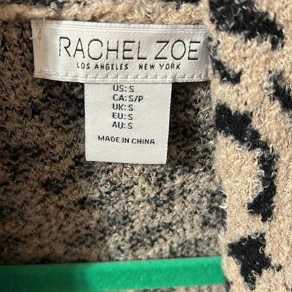 Rachel Zoe Women’s Leopard Print Cozy Cardigan Sweater, Size Small Animal Print - Picture 2 of 6